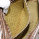 GUCCI Web Sherry Line Shoulder Bag Leather Brown Gold Auth ka359-21
