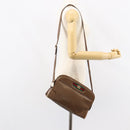 GUCCI Web Sherry Line Shoulder Bag Leather Brown Gold Auth ka359-22