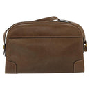 GUCCI Web Sherry Line Shoulder Bag Leather Brown Gold Auth ka359-2