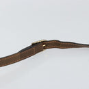 GUCCI Web Sherry Line Shoulder Bag Leather Brown Gold Auth ka359-8