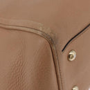 GUCCI Soho Interlocking Hand Bag Leather 2way Gold Beige 369176 Auth ka3592-10
