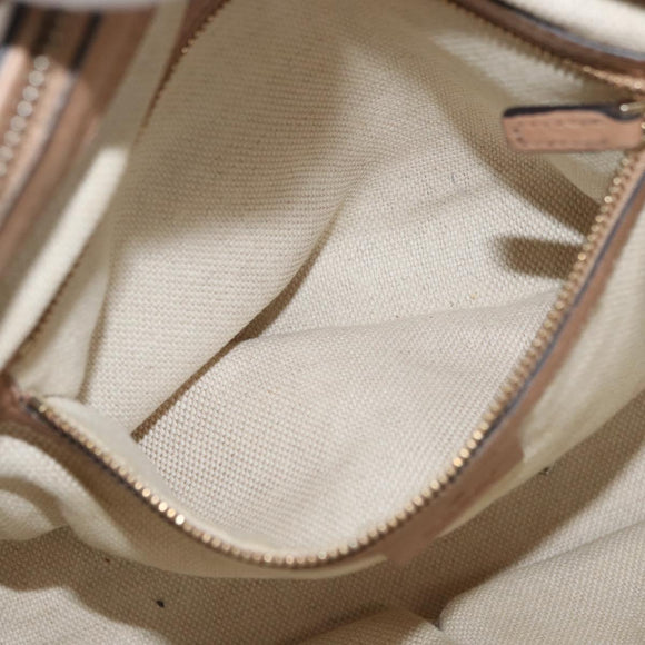 GUCCI Soho Interlocking Hand Bag Leather 2way Gold Beige 369176 Auth ka3592