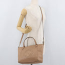 GUCCI Soho Interlocking Hand Bag Leather 2way Gold Beige 369176 Auth ka3592-24