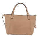 GUCCI Soho Interlocking Hand Bag Leather 2way Gold Beige 369176 Auth ka3592-2