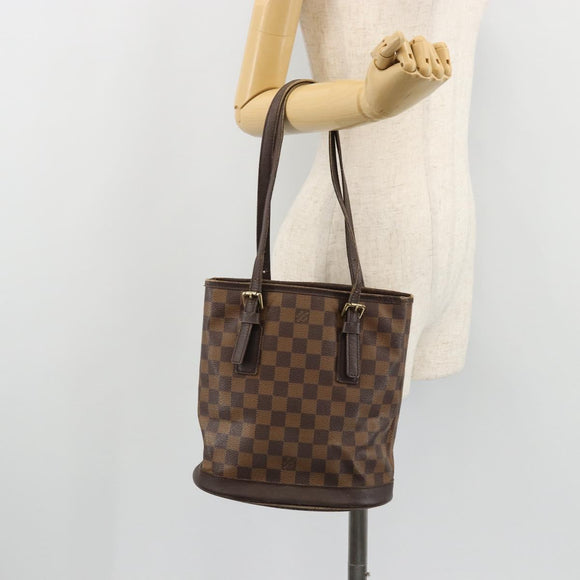 LOUIS VUITTON Damier Ebene Marais Shoulder Bag N42240 LV Auth ka3593