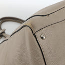 PRADA Tote Bag Leer Grijs Zilver Auth ka3597-15