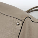 PRADA Tote Bag Leer Grijs Zilver Auth ka3597-16