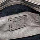 PRADA Tote Bag Leer Grijs Zilver Auth ka3597-20