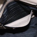 PRADA Tote Bag Leer Grijs Zilver Auth ka3597-23