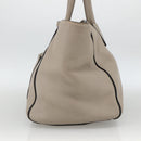 PRADA Tote Bag Leer Grijs Zilver Auth ka3597-4