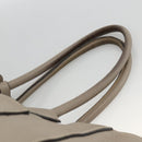 PRADA Tote Bag Leer Grijs Zilver Auth ka3597-8