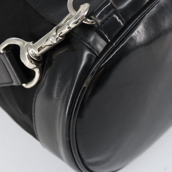 GUCCI Bamboo Shoulder Bag Nylon Black Silver 003 2113 0036 Auth ka360