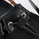 GUCCI Bamboo Shoulder Bag Nylon Black Silver 003 2113 0036 Auth ka360-16