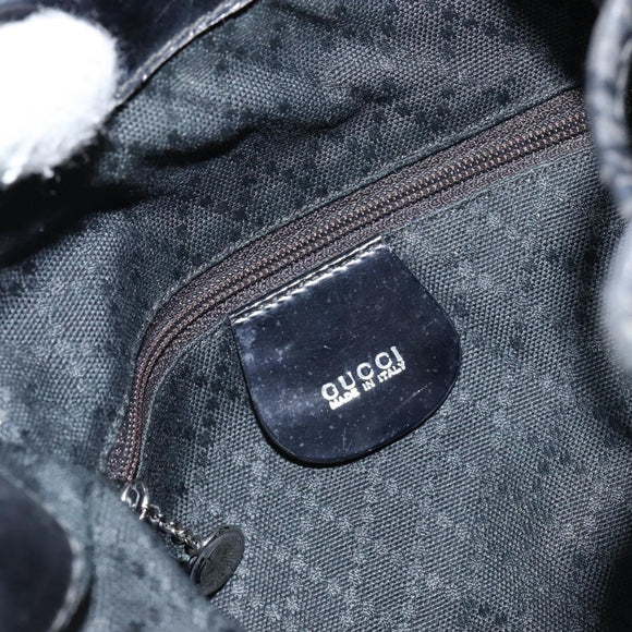 GUCCI Bamboo Shoulder Bag Nylon Black Silver 003 2113 0036 Auth ka360