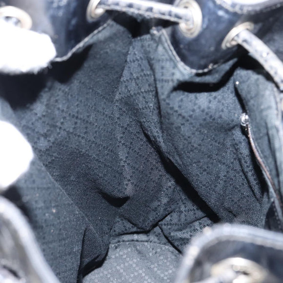 GUCCI Bamboo Shoulder Bag Nylon Black Silver 003 2113 0036 Auth ka360