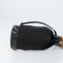 GUCCI Bamboo Shoulder Bag Nylon Black Silver 003 2113 0036 Auth ka360-4