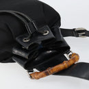 GUCCI Bamboo Shoulder Bag Nylon Black Silver 003 2113 0036 Auth ka360-6
