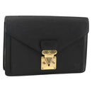 LOUIS VUITTON Epi Serie Dragonne Clutch Bag Black Noir M52612 LV Auth ka3605-1