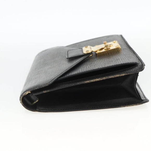 LOUIS VUITTON Epi Serie Dragonne Clutch Bag Black Noir M52612 LV Auth ka3605