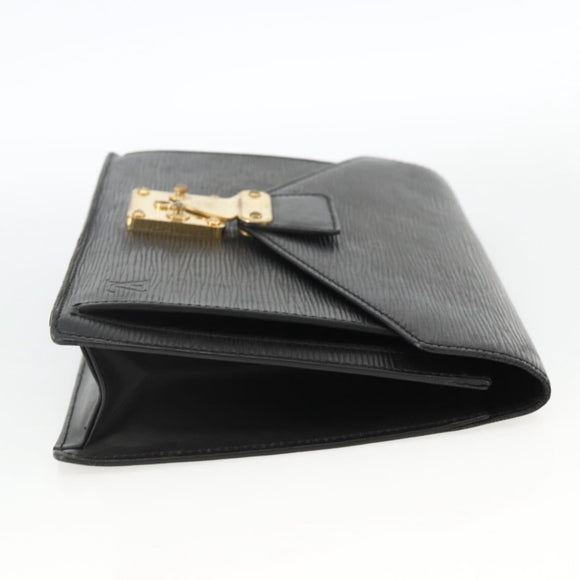 LOUIS VUITTON Epi Serie Dragonne Clutch Bag Black Noir M52612 LV Auth ka3605