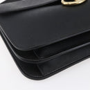 Christian Dior Honeycomb Canvas Shoulder Bag PVC Black Gold Auth ka361-14