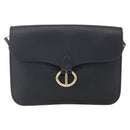 Christian Dior Honeycomb Canvas Shoulder Bag PVC Black Gold Auth ka361-13