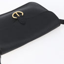 Christian Dior Honeycomb Canvas Shoulder Bag PVC Black Gold Auth ka361-6