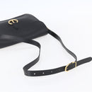 Christian Dior Honeycomb Canvas Shoulder Bag PVC Black Gold Auth ka361-7