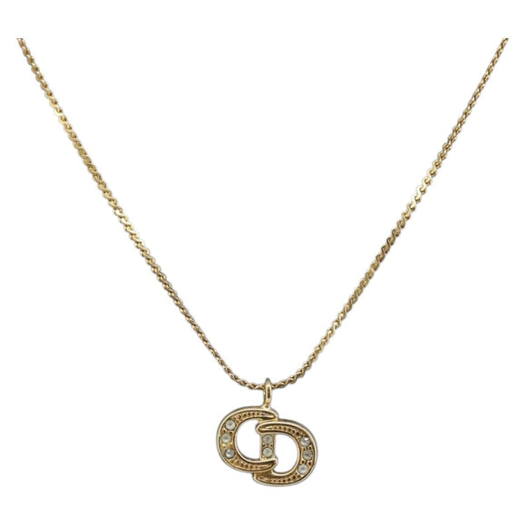 Christian Dior Necklace metal Gold Tone Auth ka3612A