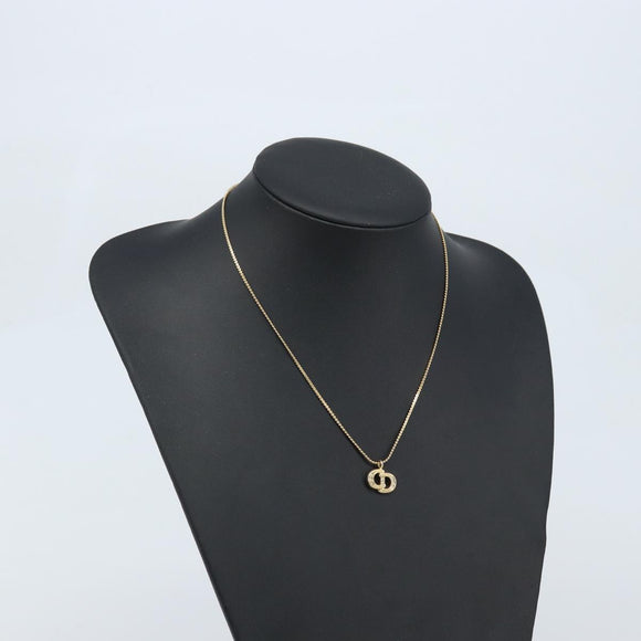 Christian Dior Necklace metal Gold Tone Auth ka3612A