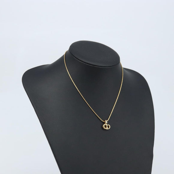 Christian Dior Necklace metal Gold Tone Auth ka3615A