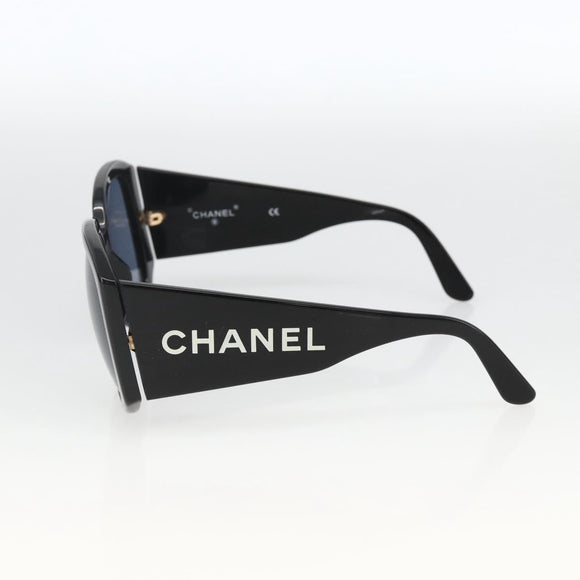CHANEL Sunglasses plastic Black CC Auth ka3619