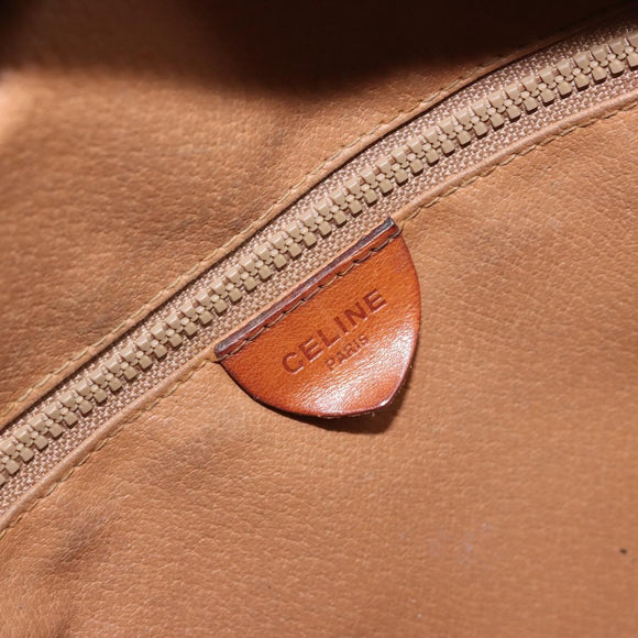 CELINE Macadam Canvas Shoulder Bag PVC Leather Brown Gold Auth ka3621