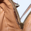 CELINE Macadam Canvas Shoulder Bag PVC Leather Brown Gold Auth ka3621-11