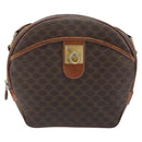 CELINE Macadam Canvas Shoulder Bag PVC Leather Brown Gold Auth ka3621-13