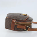 CELINE Macadam Canvas Shoulder Bag PVC Leather Brown Gold Auth ka3621-3