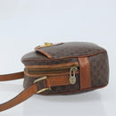 CELINE Macadam Canvas Shoulder Bag PVC Leather Brown Gold Auth ka3621-4