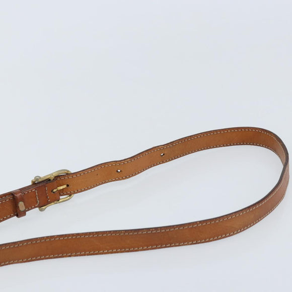 CELINE Macadam Canvas Shoulder Bag PVC Leather Brown Gold Auth ka3621