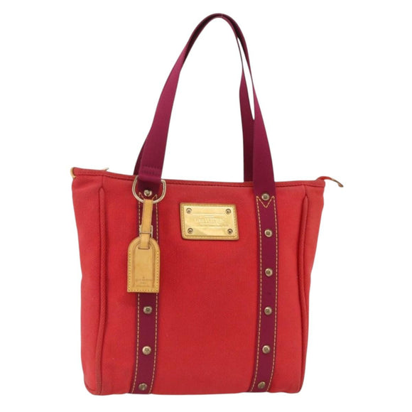 LOUIS VUITTON Antigua Cabas MM Tote Bag Red M40034 LV Auth ka3624