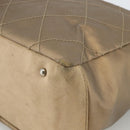 CHANEL Paris Biarritz GM Tote Bag Coated Canvas Gold Silver CC Auth ka3625-10