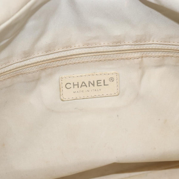 CHANEL Paris Biarritz GM Tote Bag Coated Canvas Gold Silver CC Auth ka3625