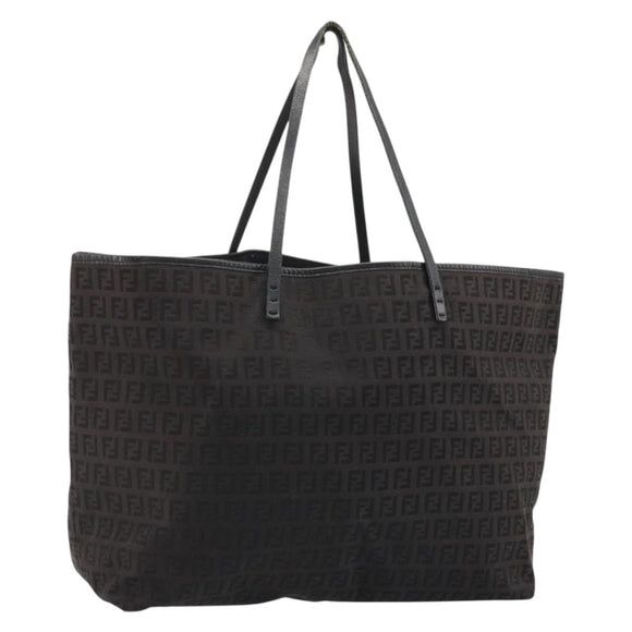 FENDI Zucchino Canvas Tote Bag Schwarz Auth ka3627