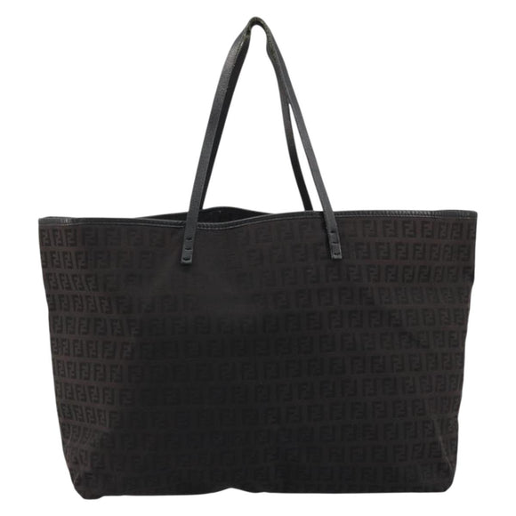 FENDI Zucchino Canvas Tote Bag Schwarz Auth ka3627