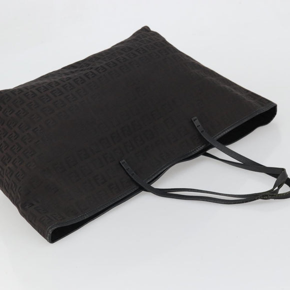 FENDI Zucchino Canvas Tote Bag Schwarz Auth ka3627