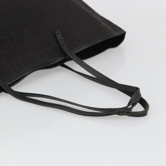 FENDI Zucchino Canvas Tote Bag Schwarz Auth ka3627