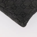 GUCCI GG Canvas Waist bag Black Silver 28556 Auth ka3628-13