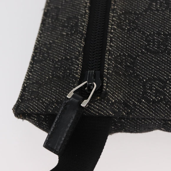 GUCCI GG Canvas Waist bag Black Silver 28556 Auth ka3628