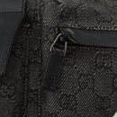 GUCCI GG Canvas Waist bag Black Silver 28556 Auth ka3628-16