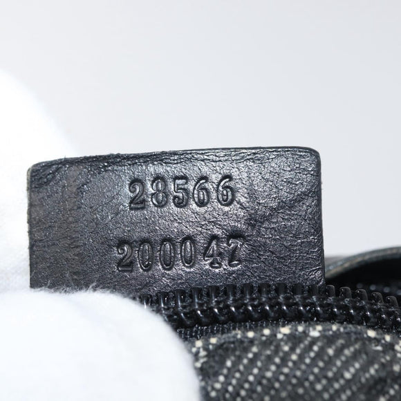 GUCCI GG Canvas Waist bag Black Silver 28556 Auth ka3628