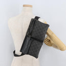 GUCCI GG Canvas Waist bag Black Silver 28556 Auth ka3628-25